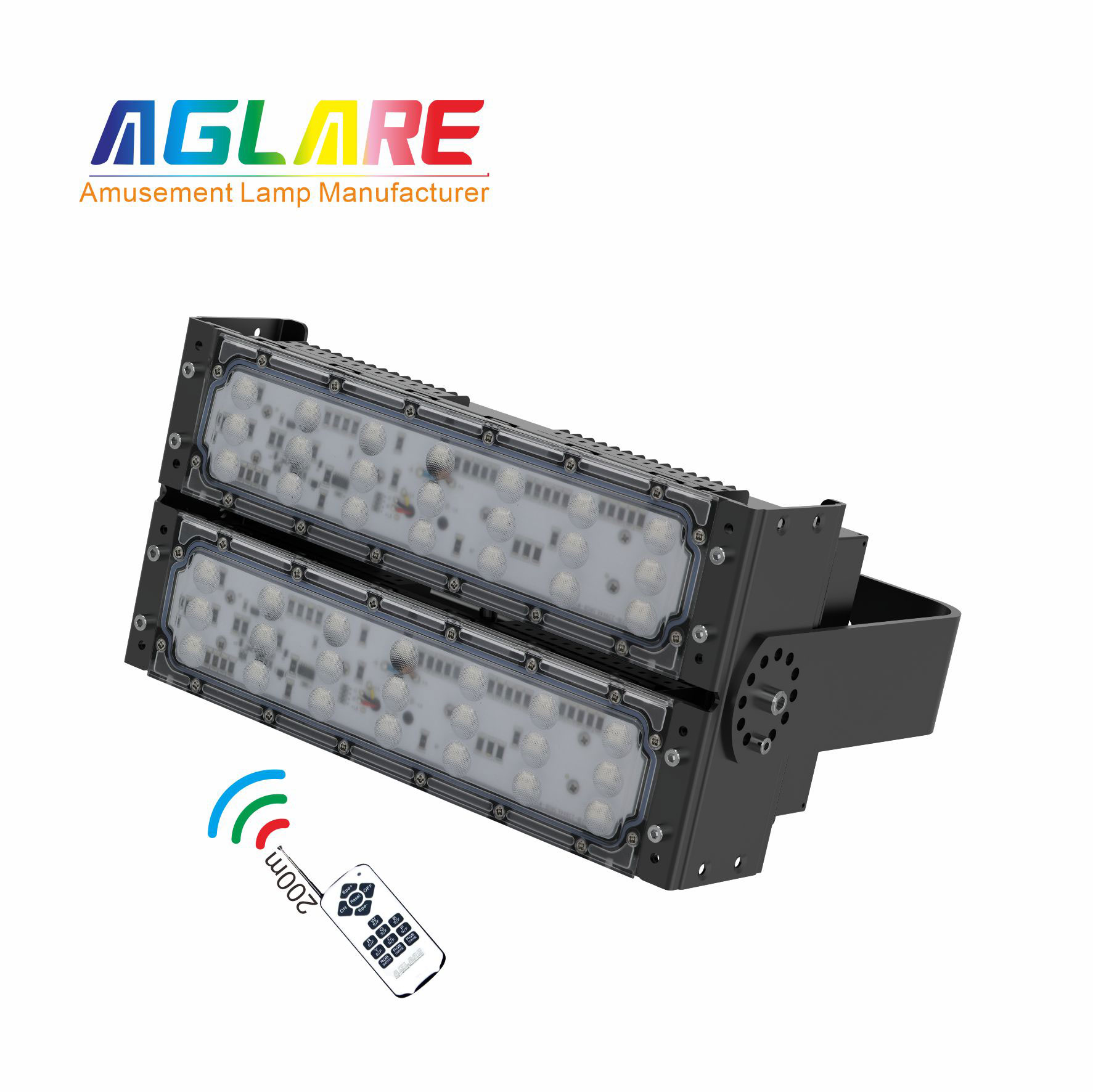 100W LED彩色泛光灯 RGB投光灯带？仄